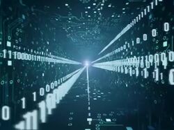 Circuit Board Tunnel (with Binary Code) Stock Footage