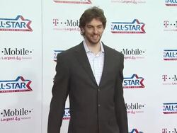 Pau Gasol at the T-Mobile Magenta Carpet At The 2011 NBA All-Star Game at Los Angeles CA. (Footage by WireImage Video/GettyImages) Stock Footage