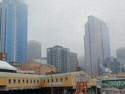 Static view of the skyscrapers from Pikes Place Market. Stock Footage