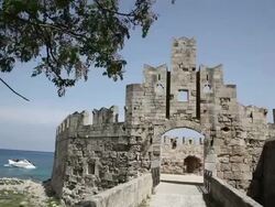 Gate of Saint Paul, Rhodes City, Rhodes Island, Greece Stock Footage