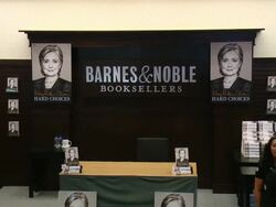 ATMOSPHERE - Signage at the Hillary Rodham Clinton Book Signing Stock Footage