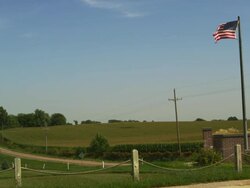 American Flag and Fields of Crops Stock Footage