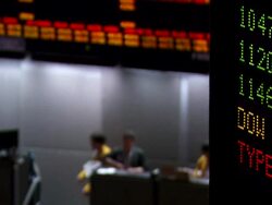 MS View of digital screen with numbers with yellow figure / Chicago, Illinois, United States Stock Footage