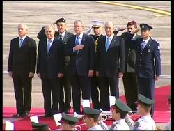 Arrival, Olmert, Peres, Bush comments at ceremony News Clip