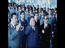 SYND 28 7 78 NEW PRESIDENT PEREDA AWARDS MILITARY MEDALS News Clip