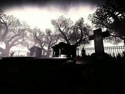 Spooky cemetery Stock Footage