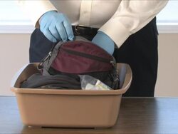 Airport Security Searches Carryons Stock Footage