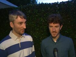INTERVIEW: Craig Redman and Karl Maier on the event and art at The Emoticon Project Celebration And Benefit Auction Stock Footage