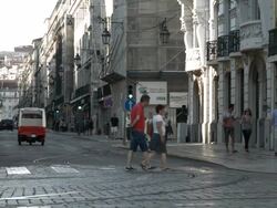 Rua da Prata in Lisbon Stock Footage