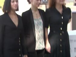 Actress Morjana Alaoui, director Laila Marrakchi and producer Stephanie Carreras at the 'Rock the Casbah' Photocall Stock Footage