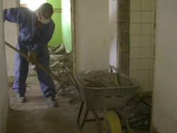 MS Housebreaker at apartment block / Saarburg, Rhineland- Palatinate, Germany Stock Footage