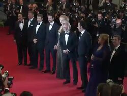 Philip kaufman, Nicole Kidman, Clive Owen and Rodrigo Santoro at Hemingway and Gellhorn Premiere: 65th Cannes Film Festival at Lumiere on May 25, 2012 in Cannes, France Stock Footage