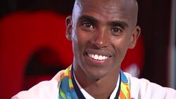 Mo Farah Posing With Rio 2016 Gold Medals News Clip