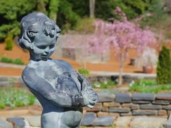 Generic nude girl water fountain Stock Footage