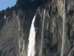   WS Staubbach waterfall at bernese alps / Lauterbrunnen, Bernese Oberland, Switzerlan Stock Footage