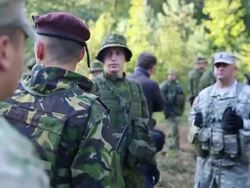 NATO training in Yavoriv, Ukraine Stock Footage