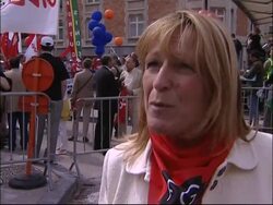 Trade Unions demonstrate against proposed new European Treaty News Clip