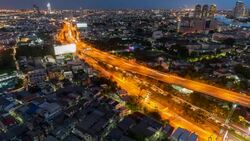 Night City high way Time Lapse Stock Footage