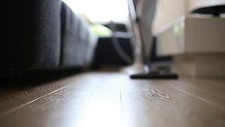 Cleaning lady and vacuum cleaner Stock Footage