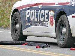 Aftermath scene of deadly radical attack on Quebec soldier Stock Footage