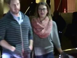 Miley Cyrus & Patrick Schwarzenegger at the Still Alice Screening in The Egyptian Theatre in Hollywood Stock Footage