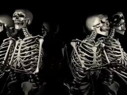 (Loop) Halloween, Spinning Skeletons Stock Footage