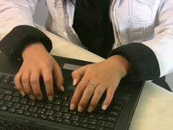 Female hands typing. Working on computer. Businesswoman, business, Internet, office. Stock Footage