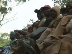 People sat on top of a truck Stock Footage