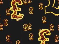 'Loopable Falling Pound symbols in a scratch film style Stock Footage