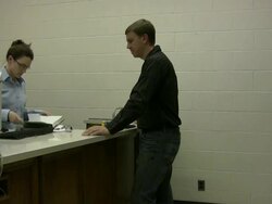 Checking out a library book Stock Footage