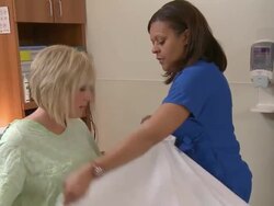 Female nurse testing and talking to pregnant woman Stock Footage