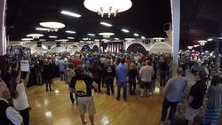 Wide Angle Of Entire Donald Trump Speech Showing Audience And Crowd Interactions And Reactions Pt.31 Stock Footage