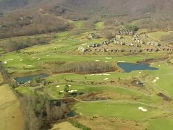 WS AERIAL View of golf course / North Carolina, United States Stock Footage