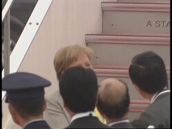 WRAP Brown, Merkel, Ban, Sarkozy, African leaders arrive for G8 News Clip