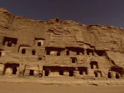 Panorama of the Sutra Caves in China. Stock Footage