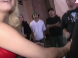 Stefanie Scott on Pac Man Video Game departing Wre Stock Footage