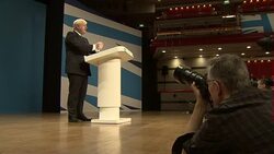 Boris Johnson MP making speech at conference News Clip