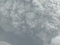 Eruption of the Shinmoedake crater of the Kirishima volcano, Japan. 28 January 2011. Stock Footage