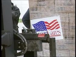 MACEDONIA: KOSOVO CRISIS: AID ARRIVES FOR REFUGEES News Clip