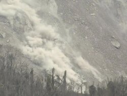 Boulders Crash Down Flank Of Volcano Lava Dome Stock Footage
