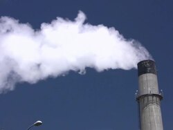 Power Station Smoke Stack Stock Footage