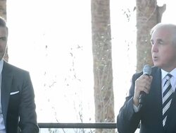 David Beckham at a press conference to announce plans to launch a new Major League Soccer franchise Stock Footage