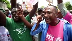 CLEAN : Protest in Haiti capital over delayed vote News Clip
