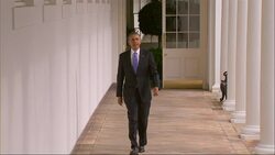 President Barack Obama walks down the Colonnade to the Oval Office hours before he will deliver his State of the Union address. White House Press Secretary Jay Carney and Senior Advisor Valerie Jarrett follow him moments later. (Jan. 28) Instructional Video