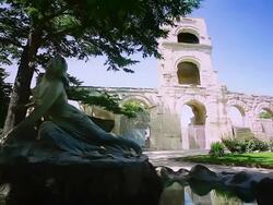 Roman Ruins in Arles Stock Footage