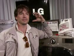 INTERVIEW: Matthew Settle talks about why LG donating these washers and dryers is so important to conservation Stock Footage