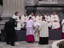 Easter Celebrations in Rome: Foot Washing.  Stock Footage