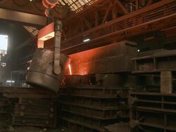  MS PAN Production hall at foundry / Juenkerath, Rhineland-Palatinate, Germany  Stock Footage
