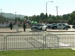 Michael Jackson Private Viewing For Invited Guests At Forest Lawn Cemetery Stock Footage