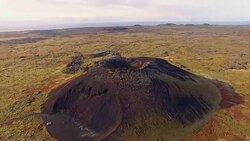 AERIAL Crater of a volcano Stock Footage